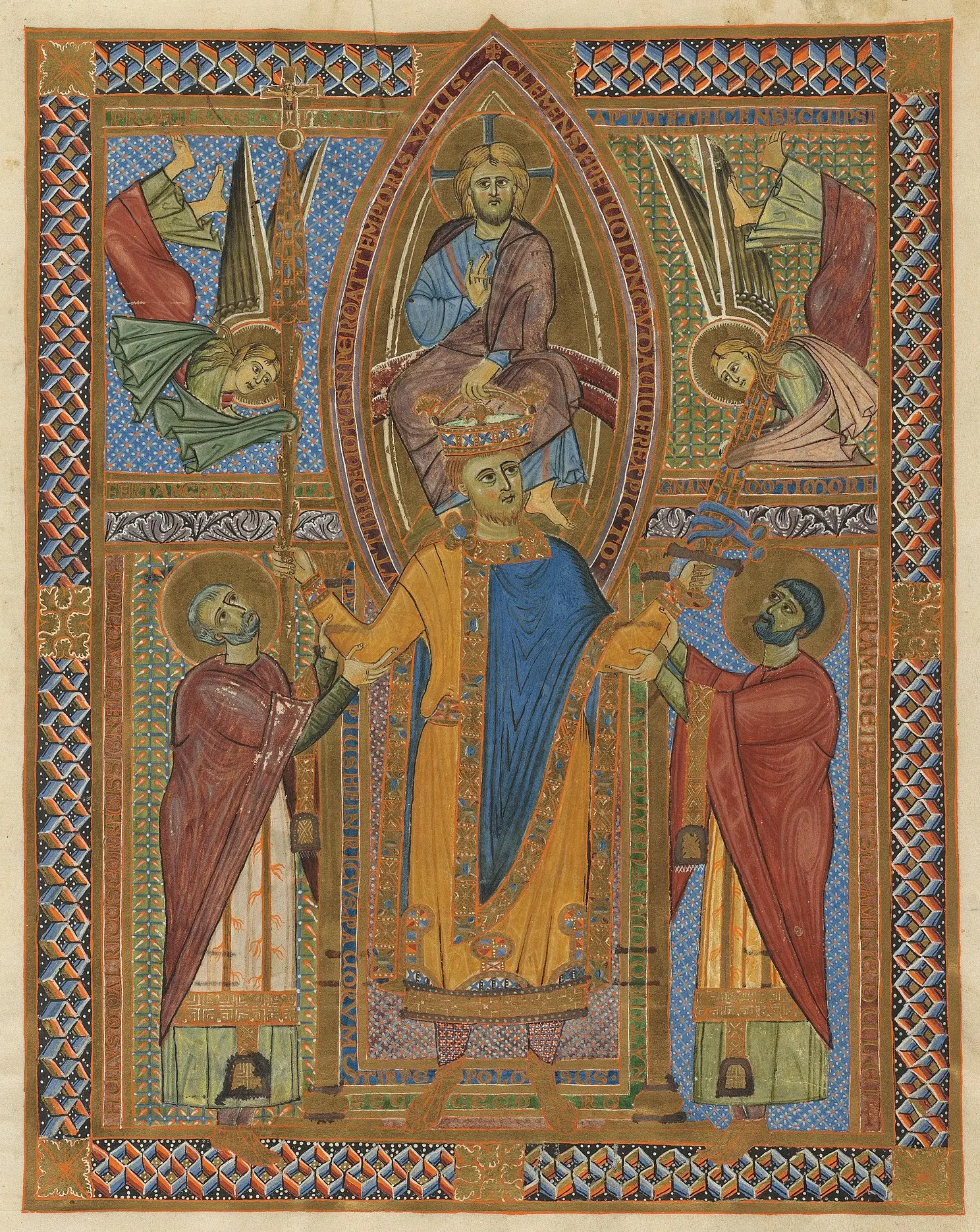 Krönungsbild, Sakramentar Heinrichs II., Regensburg St. Emmeram, ca. 1002-1014