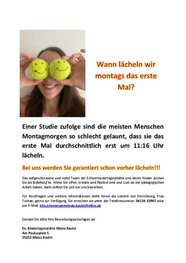 Stellenausschreibung KITA
