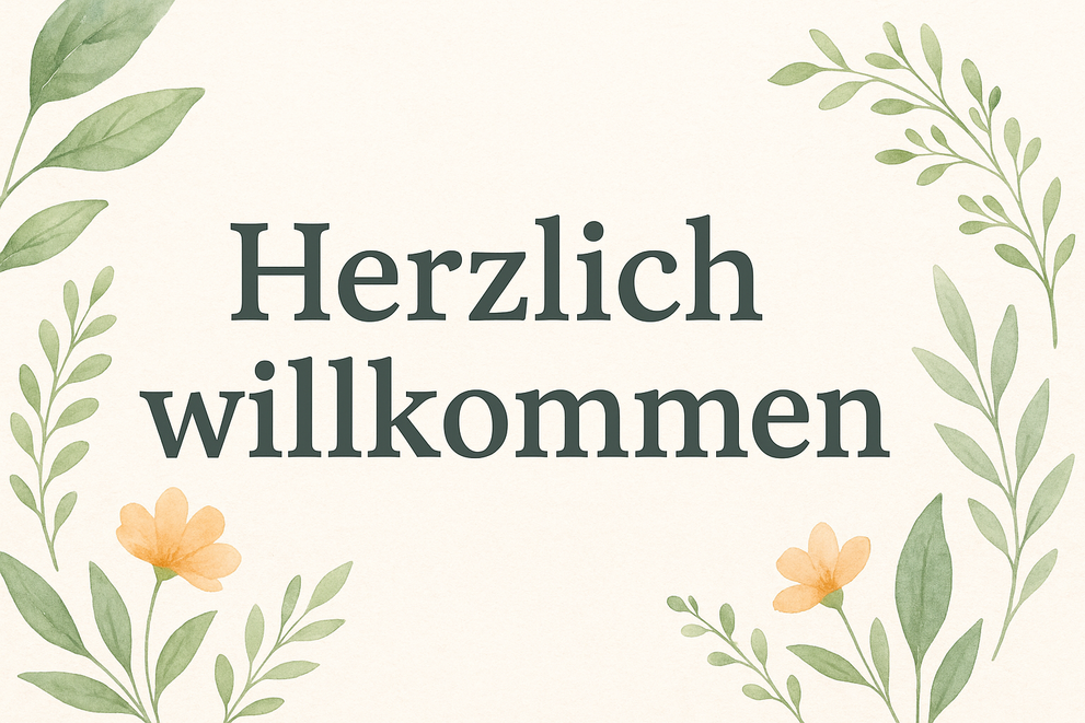 Schriftzug Herzlich willkommen