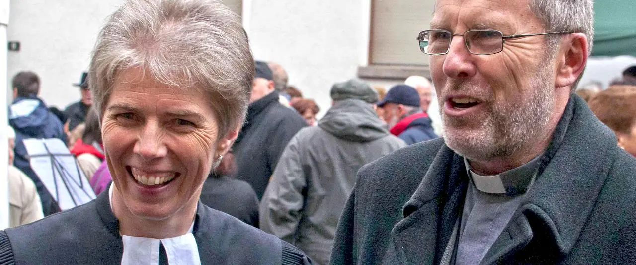 Pfarrerin Cornelia Weber und Pfarrer Hermann Heil 