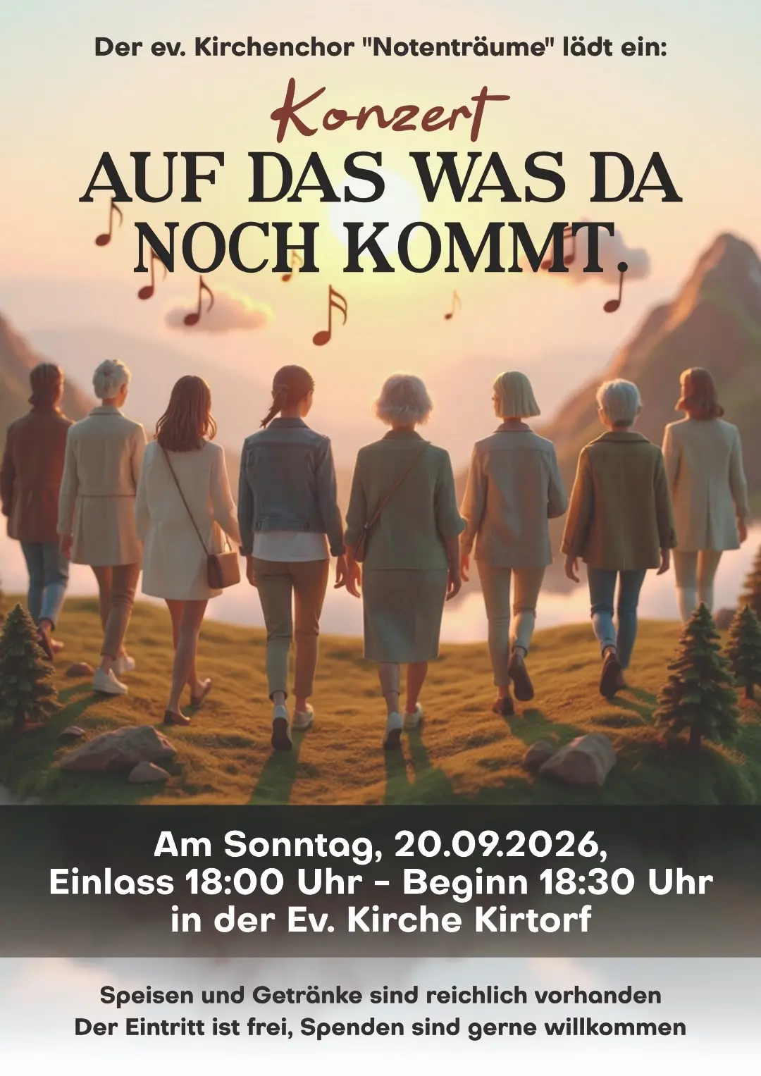 Konzert Flyer für Kirchenchor Kirtorf 20.09.26
