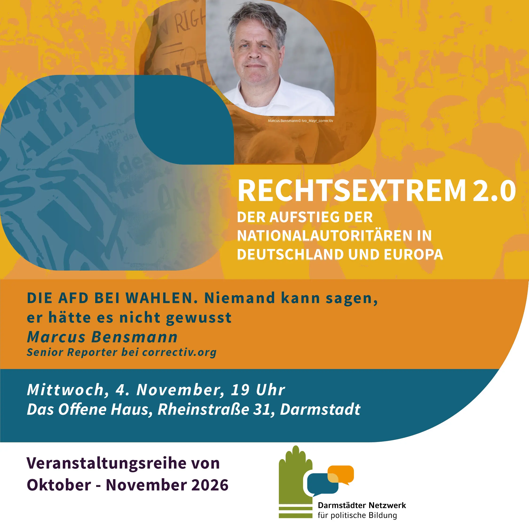 Vortrag Marcus Bensmann, Correctiv, Netzwerk für politische Bildung