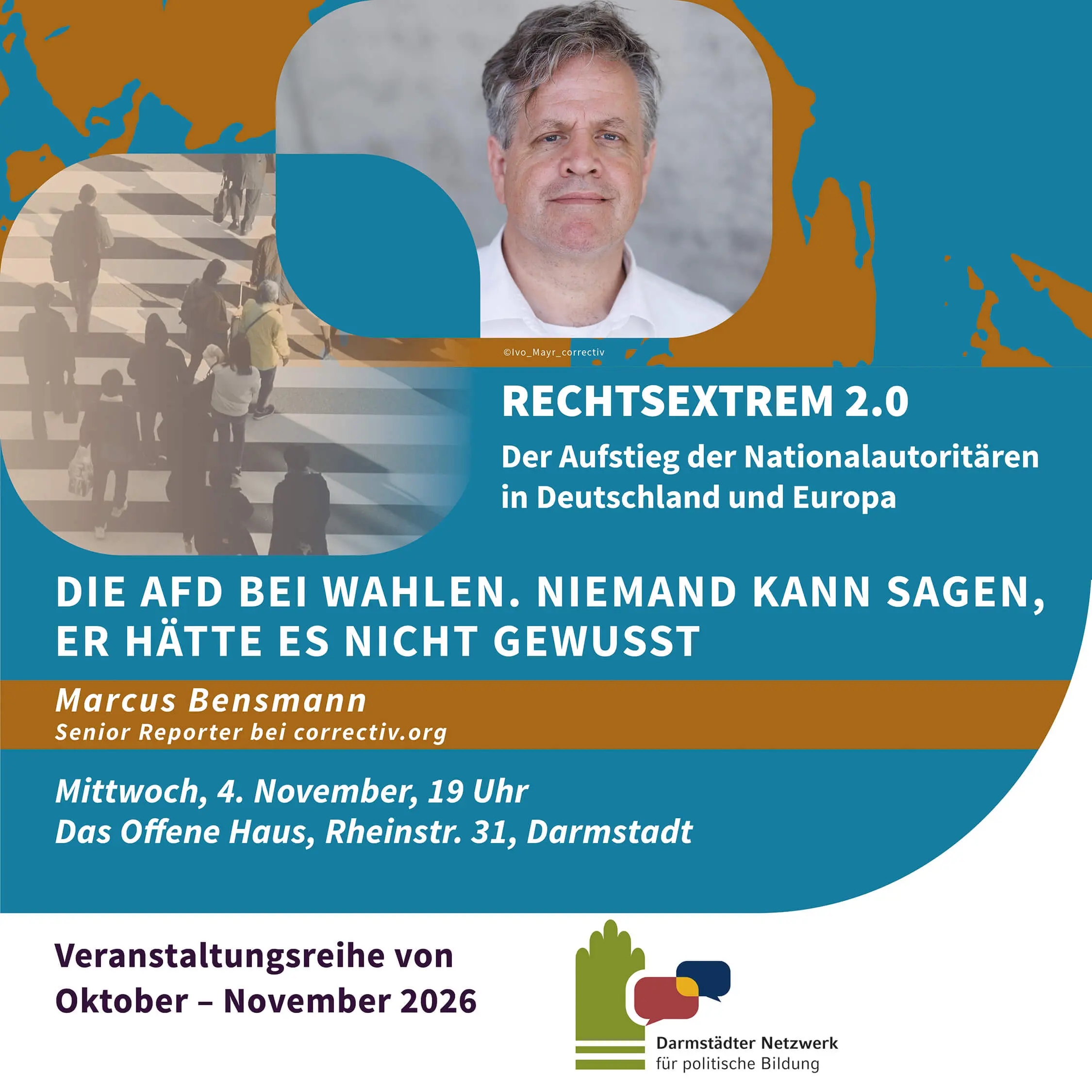 Vortrag Marcus Bensmann, Correctiv, Netzwerk für politische Bildung