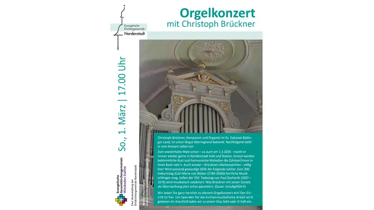Einladung Orgelkonzert 1. März