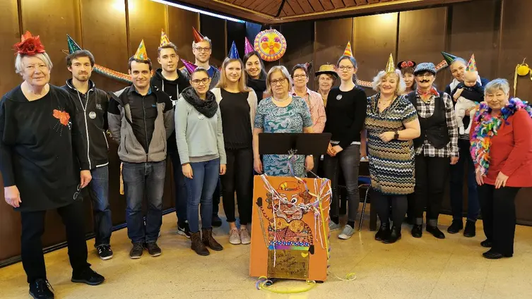 Besuch der Bibelschüler an Fasching im Seniorenkreis Groß-Karben 2020