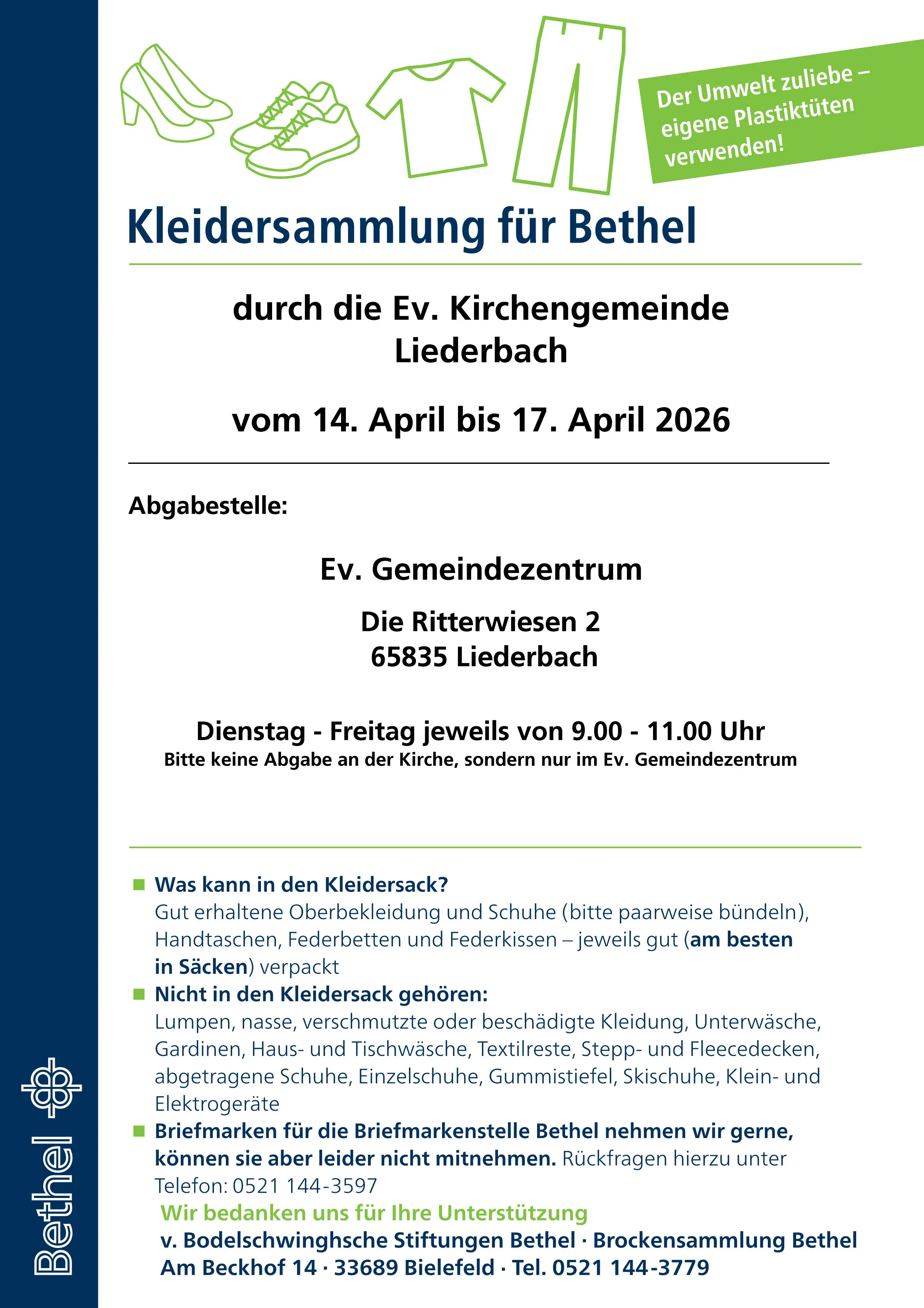 Informationen zur Bethelsammlung 2026