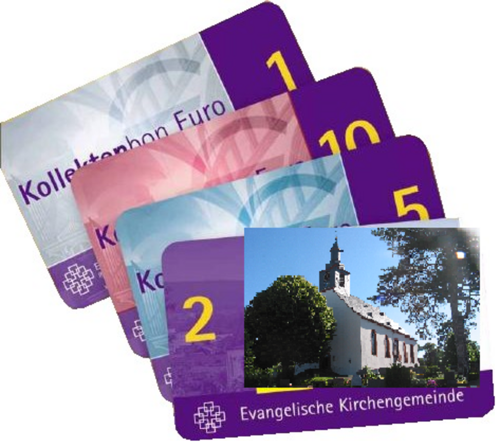 Foto der Kollektenbons der Evangelischen Kirchengemeinde Ober-Ramstadt