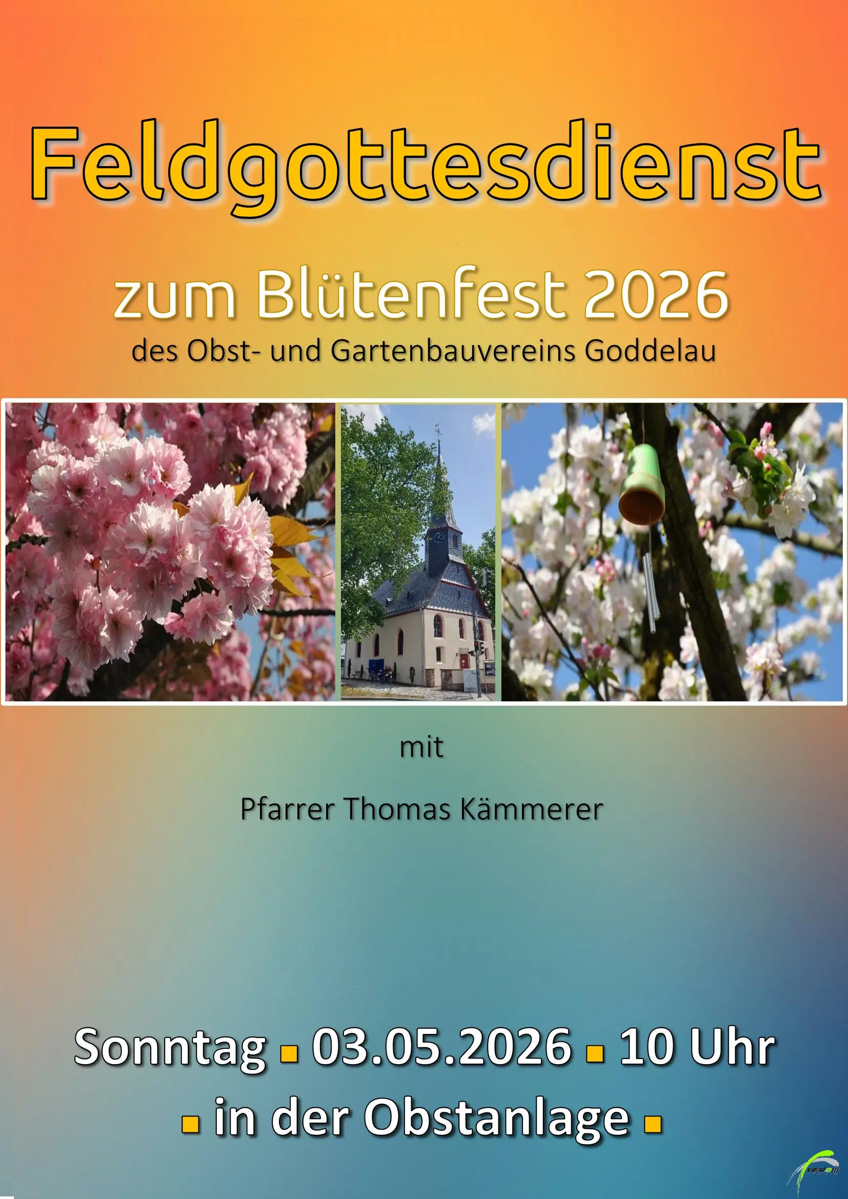 Plakat zum Feldgottesdienst am 03.05.2026 beim OGV Goddelau