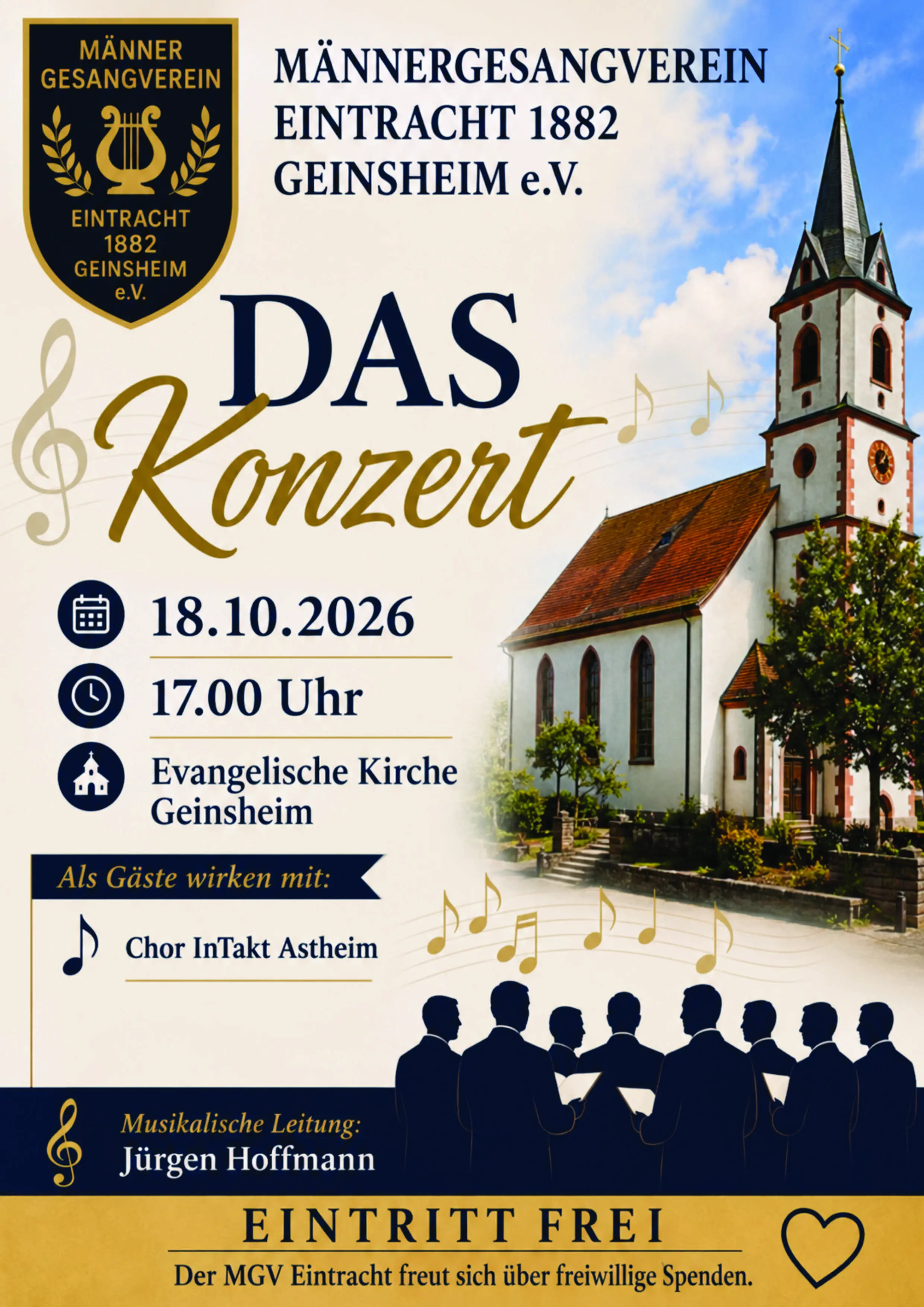 Konzert des Männergesangvereins Frohsinn in der Dietrich-Bonhoeffer-Kirche Geinsheim