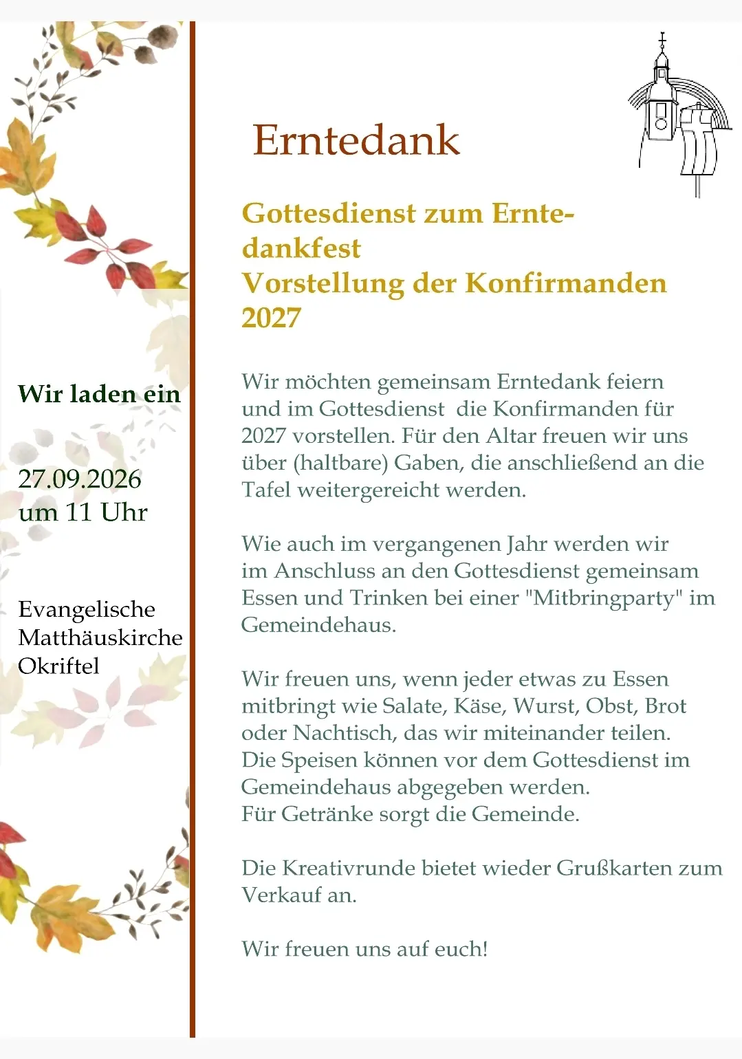 Erntedank 2026 Okriftel