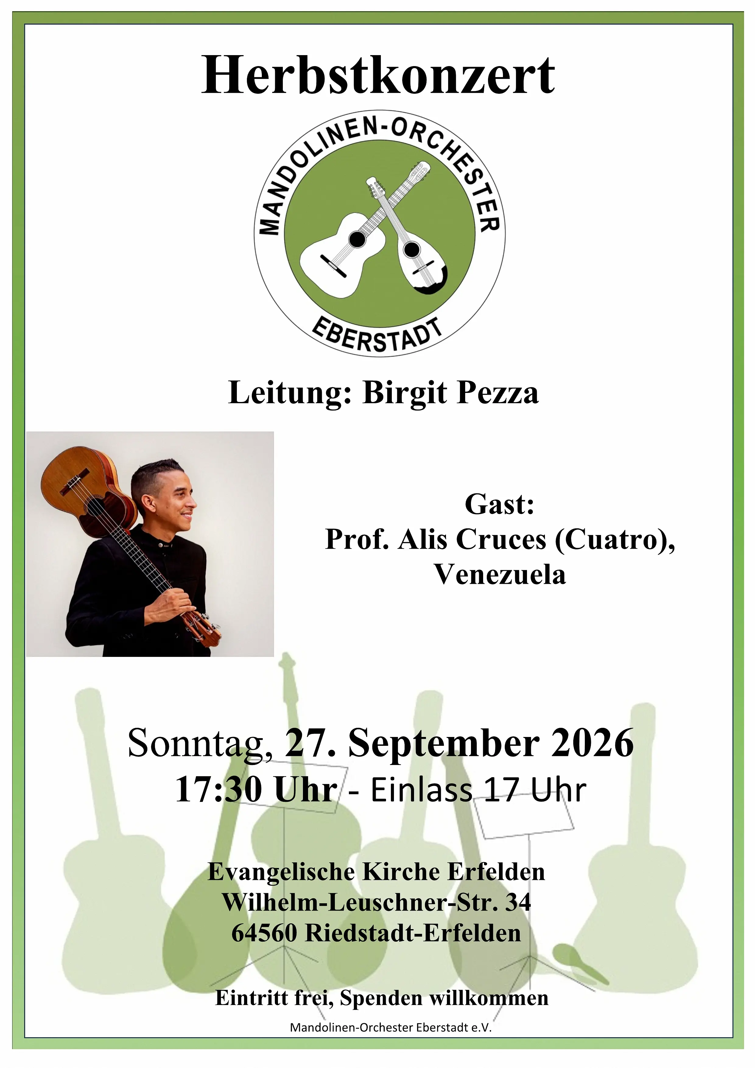 Plakat Mandolinenorchester Eberstadt 27.09.2026