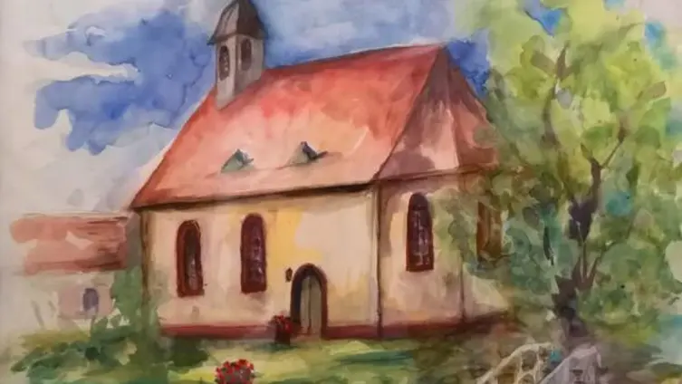 Gemälde der Kirche von Rosemarie Schwan