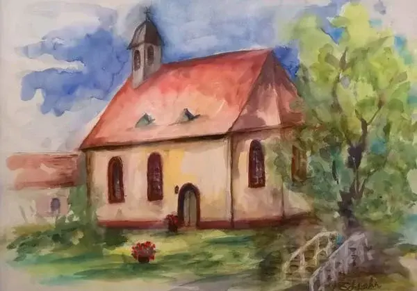 Gemälde der Kirche von Rosemarie Schwan