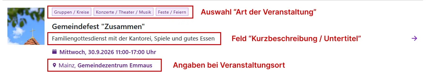 Ausgabe Listenansicht